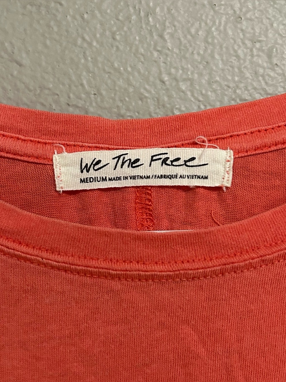 Free People Nina Orange Short Sleeve Cotton Boxy Fit T Shirt Women’s Size Medium - Picture 7 of 8